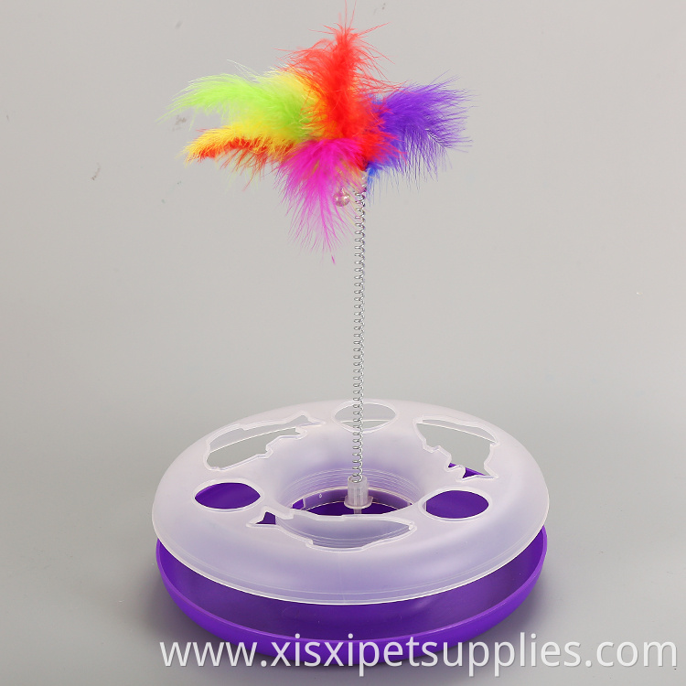 Amazing Cat Roller Toy Catch The feather and Track Exercise Ball Toy, Fun Interactive Cat Track Toys